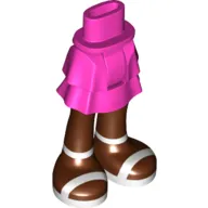 Minidoll Hips and Layered Skirt with Reddish Brown Legs, White Sandals print