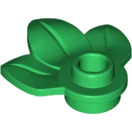 Plant, Plate 1 x 1 Round with 3 Leaves