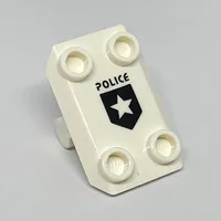 Plate Special / Shield Rectangular with 4 Studs and Star and 'POLICE' Print