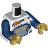 Torso, Space Suit, Dark Blue/Sand Blue Panel, Gold Lines, Classic Space Logo, Dark Blue Arms, Pearl Gold Hands