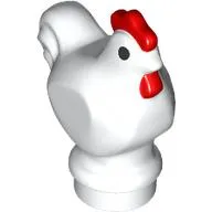 Animal, Chicken with Red Comb Pattern, Black Eyes, White Pupil print