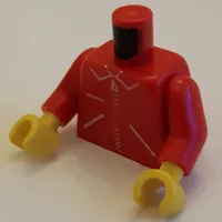 Torso Jacket with Straight Zipper Print, Red Arms, Yellow Hands