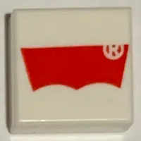 Tile 1 x 1 with Red LEVI's Logo print