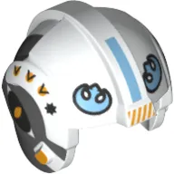 Helmet Rebel Pilot, Center Ridge with Bright Light Blue Rebel Logo and Dark Bluish Gray Sides Print