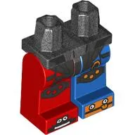 Hips and Blue Left Leg, Red Right Leg with Dark Silver Armor, Knee Caps, Black Cat/Orange Durrr Burger on Toes print