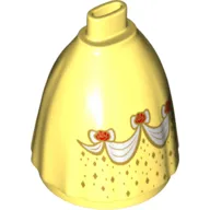 Minidoll Skirt Full with No Hips or Feet and White Sash with Roses Print (Belle)