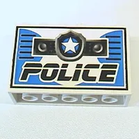 Brick 2 x 6 x 3 with Star Badge and Black 'POLICE' Print