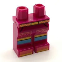 Hips and Magenta Legs with Dark Azure/Bright Light Orange Stripes, Belt print