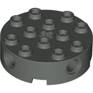 Brick Round 4 x 4 with 4 Side Pin Holes and Center Axle Hole