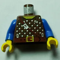Torso Armor with Studs and Brown Crossbelt Print, Blue Arms, Yellow Hands