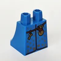 Hips and Legs Under Dress/Robe with Belt, Pouche, Key and Gold Stars and Moons Print