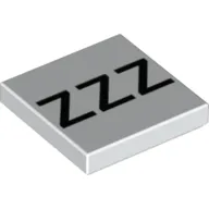 Tile 2 x 2 with Black 'ZZZ' print