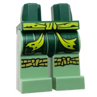 Hips and Sand Green Legs with Lime Sash, Dark Green Robe Ends, Rope for Knee Wraps print
