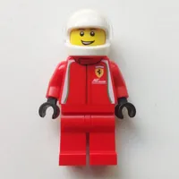 Race Driver, Red Torso, Red Legs, White Helmet, Ferrari