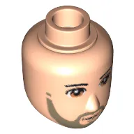 Minidoll Head Male with Light Brown Eyes, Light Brown Beard and Closed Mouth Print
