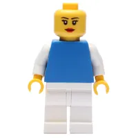 Woman, Blue Torso with White Arms, White Legs, Red Lips