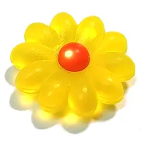 Clikits Icon, Flower 2 x 2 Large, 10 Petals with Pin [Frosted] Trans-Neon Orange Center Cabochon
