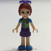 Mia - Lime Top, Dark Purple Skirt, Sunglasses