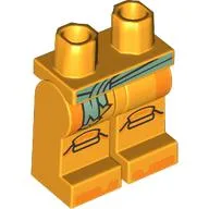 Hips and Bright Light Orange Legs with Sand Green Belt, Knee Caps, Orange Toes print