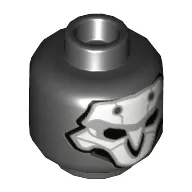 Minifig Head Reaper, White Mask, Light Bluish Grey Mask Print [Hollow Stud]