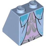 Slope 65° 2 x 2 x 2 with Bottom Tube and Layered Dress, Ornate Light Blue Trim, Lavender Middle Panel with Silver Trim Print