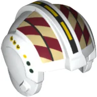 Helmet Rebel Pilot, Center Ridge with Tan and Dark Red Checkered Print