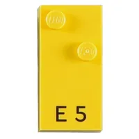 Braille Brick 2 x 4 with 2 Studs ⠑ and 'E 5' Print