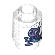 Brick Round 1 x 1 Open Stud with Cricket Print (Cri-Kee)