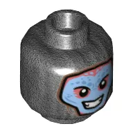 Minifig Head, Balaclava with Blue Face, Smile with Teeth Print