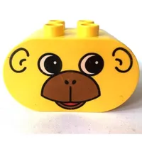 Duplo Brick 2 x 4 x 2 Rounded Ends with Monkey Face Print