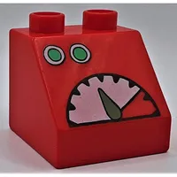 Duplo Brick 2 x 2 Slope 45° with Two Green Buttons and Meter Print