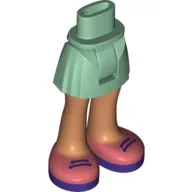 Minidoll Hips and Shorts with Nougat Legs and Coral Shoes, Dark Purple Laces [Thick Hinge]