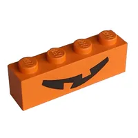 Brick 1 x 4 with Pumpkin Jack O' Lantern Mouth Print