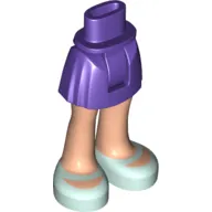 Minidoll Hips and Short Skirt with Light Nougat Legs and Aqua Shoes Print