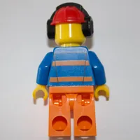 Worker - Blue Torso, Orange Legs, Red Helmet with Ear Protectors