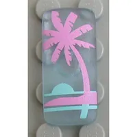 Clikits Icon, Rectangle 3L with Pin, Palm Tree and Sunset Print