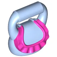 Bag / Handbag / Purse Round with Ruffle Dark Pink Print