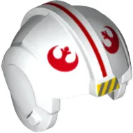 Helmet Rebel Pilot, Center Ridge with Red Line, Red Rebel Symbols Print