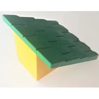 Duplo Roofpiece, Slope 30°, 4 x 4 Shingled, with Yellow Base