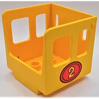 Duplo Train Steam Engine Cabin with Red Oval and '2' Print