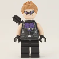 Hawkeye in Black and Dark Purple Outfit with Dark Purple Goggles, and Quiver