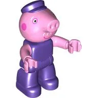 Duplo Figure, Pig with Hat Dark Purple