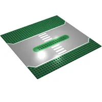 Baseplate 32 x 32 Split with 2 x 14 Center Studs, Gray Road, White Lines, and Crosswalk Print