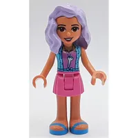 Nina - Medium Azure Jacket, Dark Pink Skirt