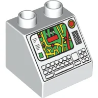 Duplo Brick 2 x 2 Slope 45° with Map and Keyboard Print