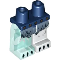 Hips and White Left Leg, Trans-Light Blue Right Leg with Fur Loincloth and Black Claws Print