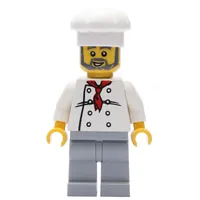 Chef, Red Neckerchief, Light Bluish Gray Legs, Light Bluish Gray Beard