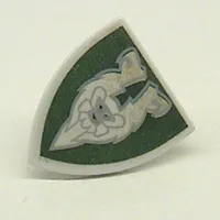 Shield Triangular with Dark Green and Gold Rascus Monkey Print