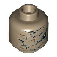 Minifig Head Unkar's Brute, One Eye, Scars and Bandage Print [Hollow Stud]