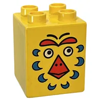 Duplo Brick 2 x 2 x 2 with Bird Face Print
